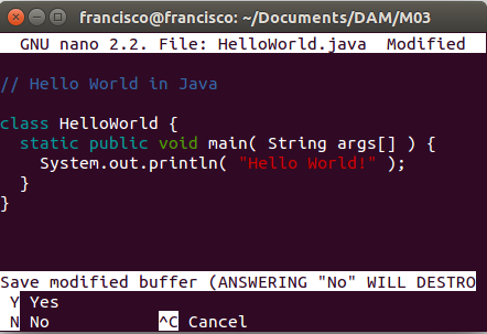 \\"Hola Mundo\\" en Java