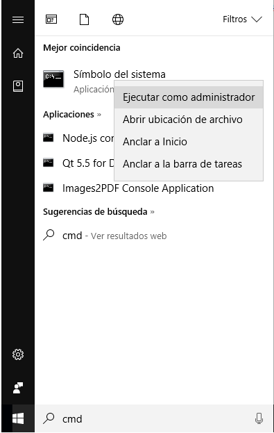 Instalar gestor de paquetes en Windows
